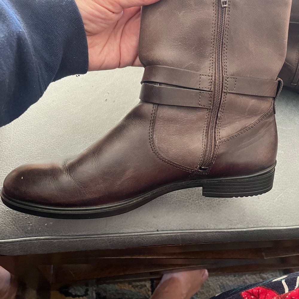 ECCO Touch 15 Brown Leather Ankle Boots - Picture 6 of 12